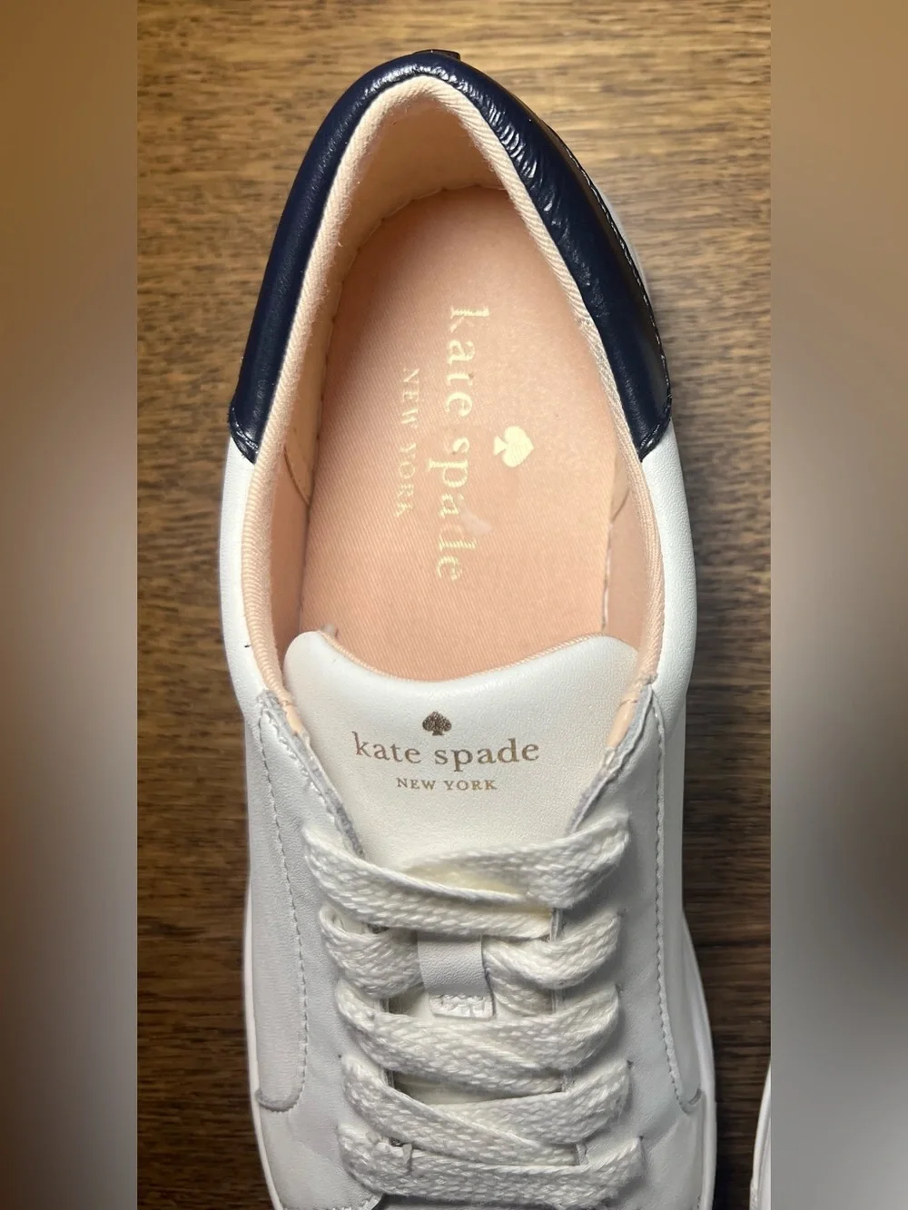 Kate Spade Alanna Action Leather Ladies Sneakers SZ. 10 White/Blue - Picture 6 of 10
